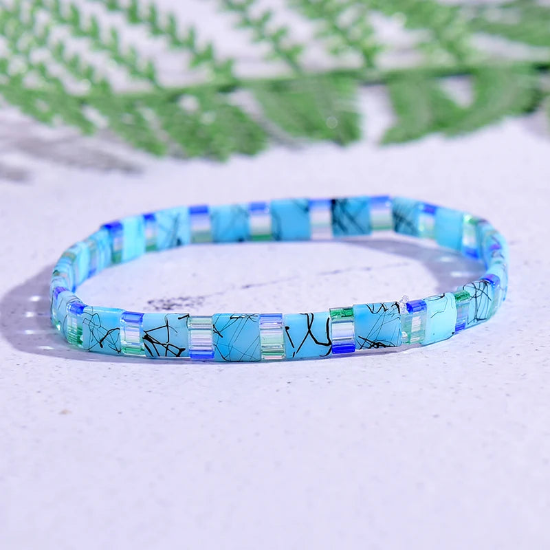 Bracelet Miyuki Fait Main bleu