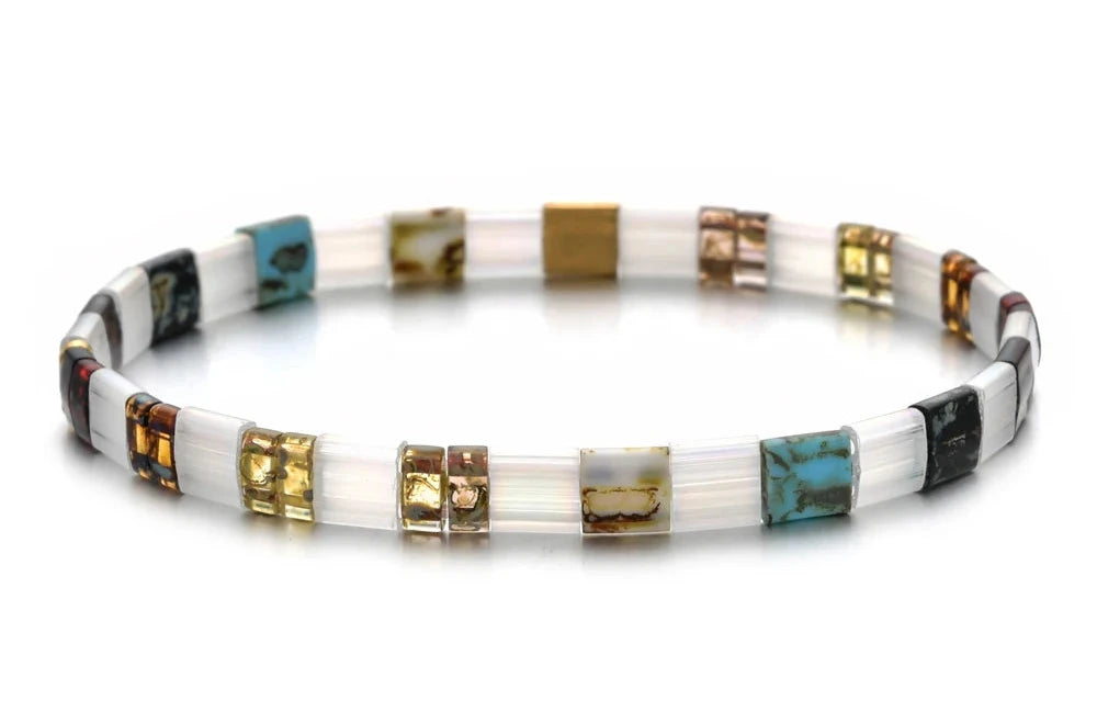 Bracelet Miyuki Verre de Cristal blanc