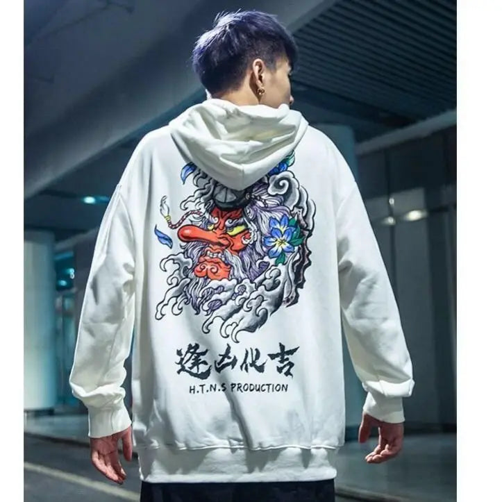 Sweat Motif Japonais Homme Blanc