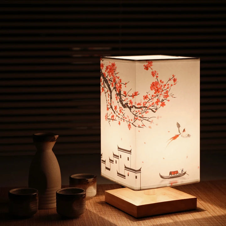 Lampe de Chevet Japonaise fleurs