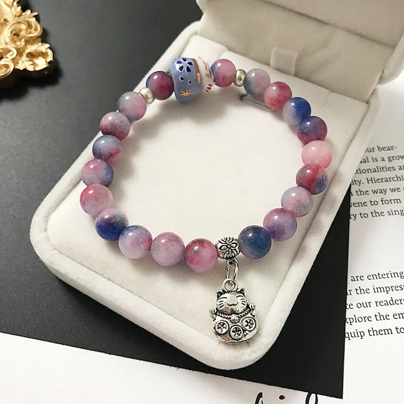 Bracelet Japonais perles d'œil de chat