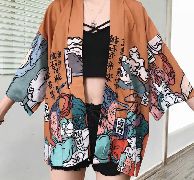 Veste Kimono Femme Motifs Japonais