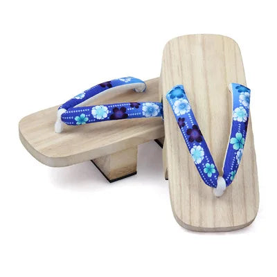 Chaussure Japonaise Geta bleu en bois