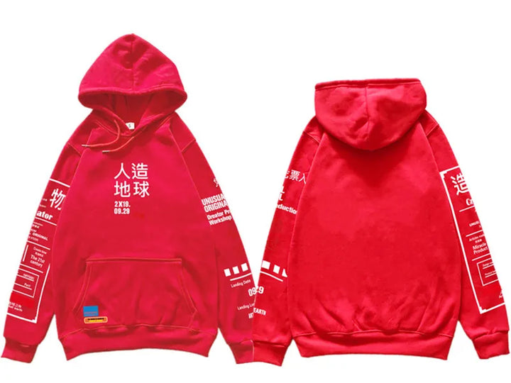 Sweat Streetwear Japonais rouge
