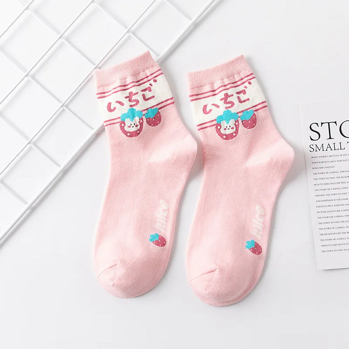 Chaussettes Kawaii Fraise