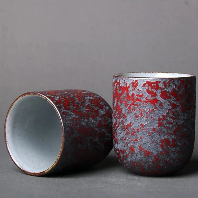 Tasse céramique japonaise rouge 