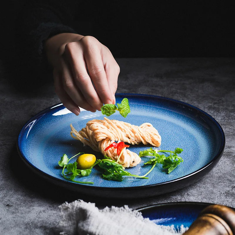 Assiette  bleue japonaise