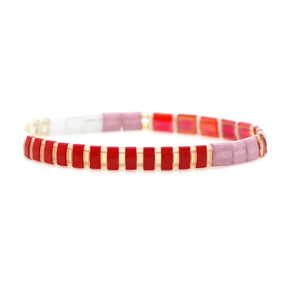 Bracelet Miyuki Tila émaillé Multicolore