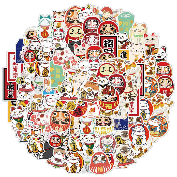 Stickers Chat Porte-Bonheur Japonais