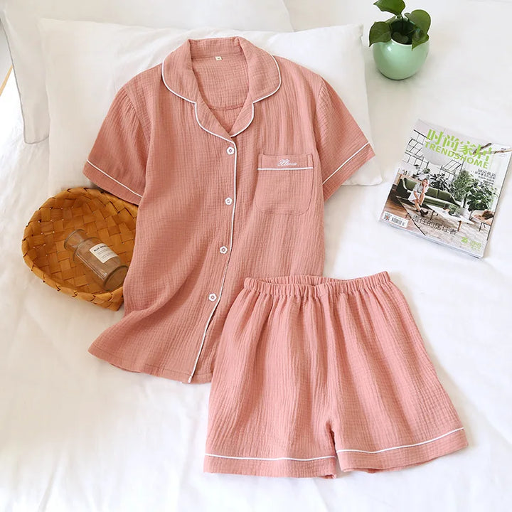 Pyjama Court Style Japonais Femme rose