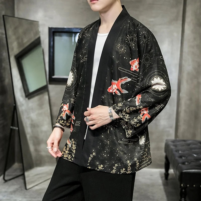 Veste Kimono Homme Fantaisie Élégant