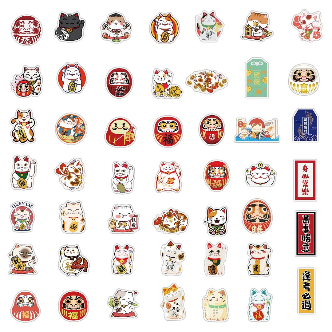 Stickers Chat Porte-Bonheur Japonais