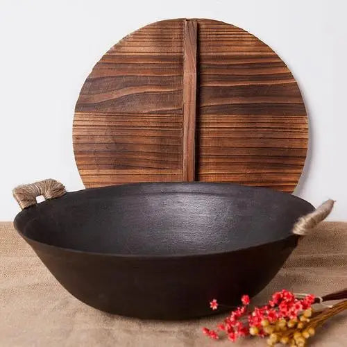 Wok Marmite Avec Couvercle 32 cm