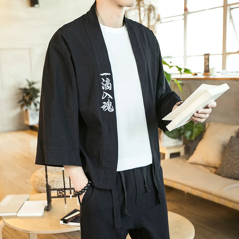 Kimono Cardigan Traditionnel Homme de qualité