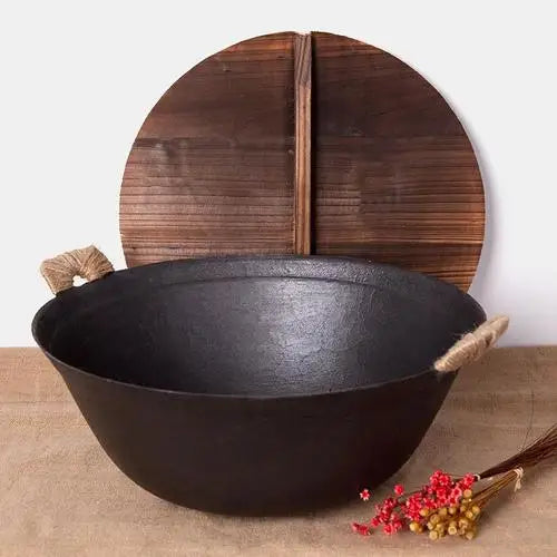 Wok Marmite Avec Couvercle 40 cm