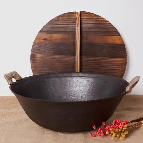 Wok Marmite Avec Couvercle 36 cm