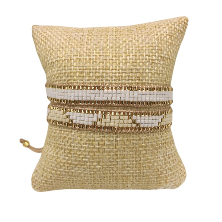 Pastel woven Miyuki Tila bracelet
