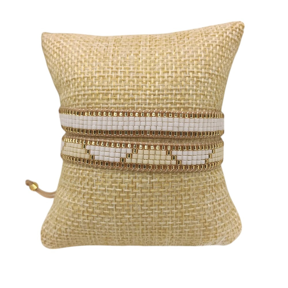 Pastel woven Miyuki Tila bracelet