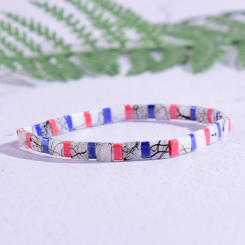 Bracelet Miyuki Fait Main blanc