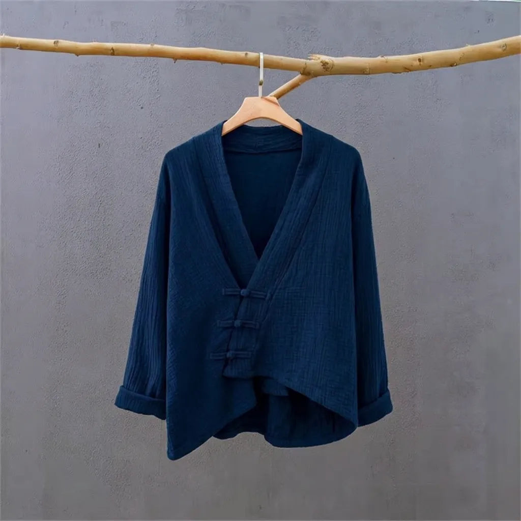Haut Japonais Oversize de Qualité Bleu Foncé