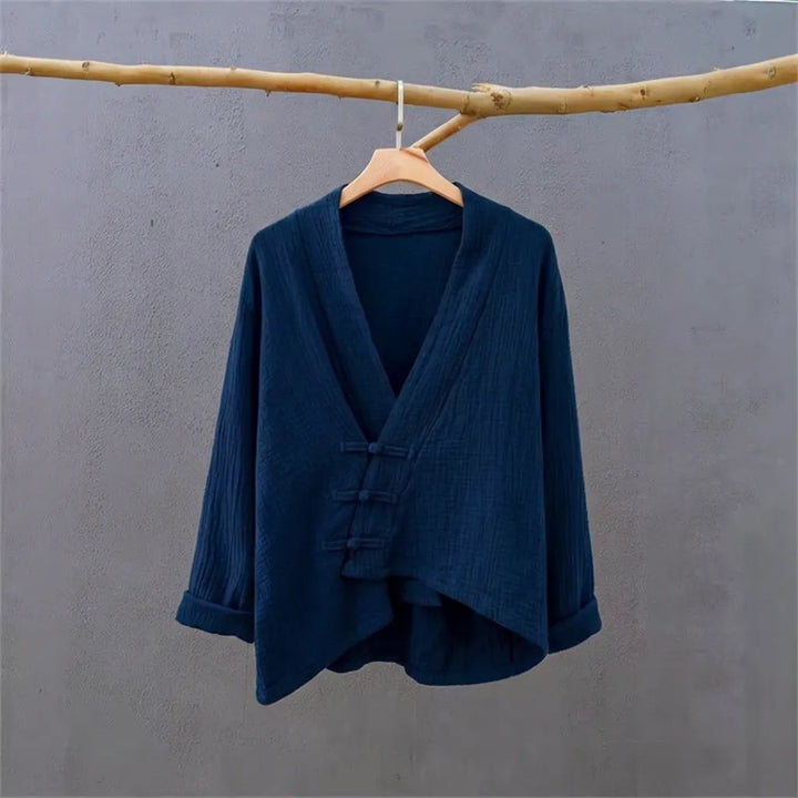 Haut Japonais Oversize de Qualité Bleu Foncé