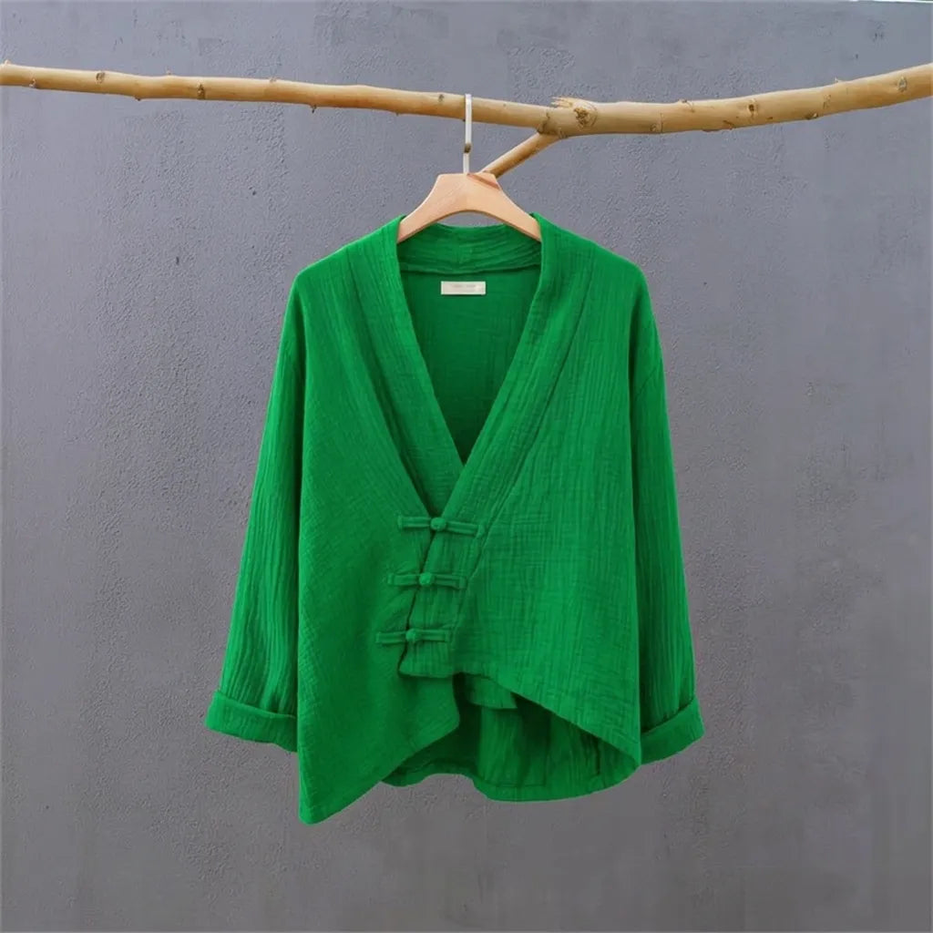 Haut Japonais Oversize de Qualité Vert