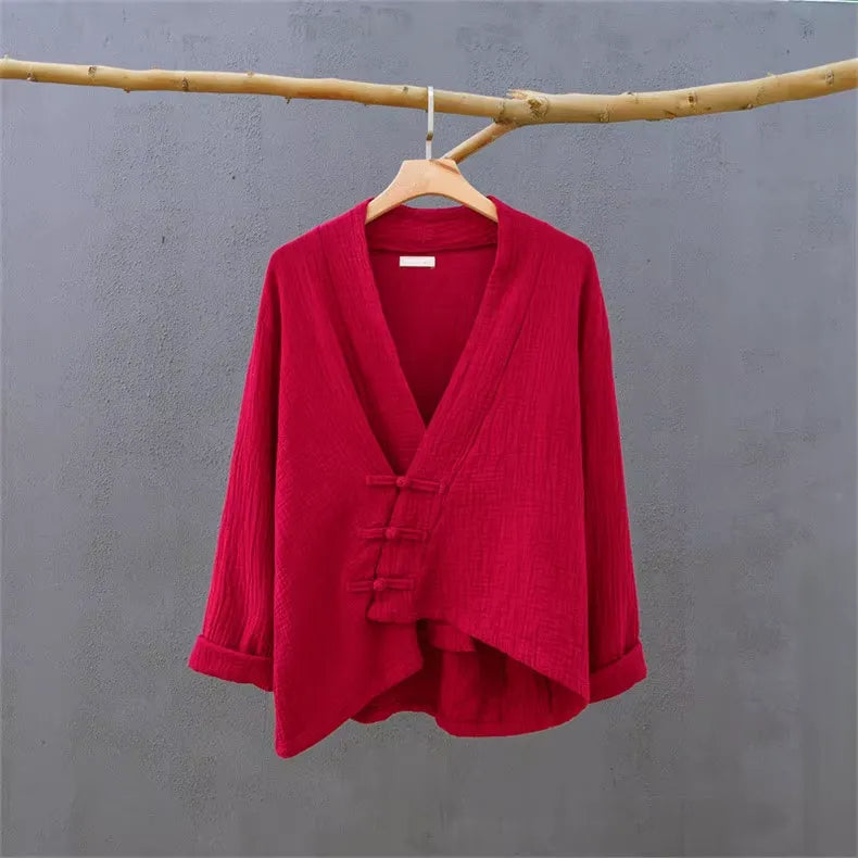 Haut Japonais Oversize de Qualité rouge