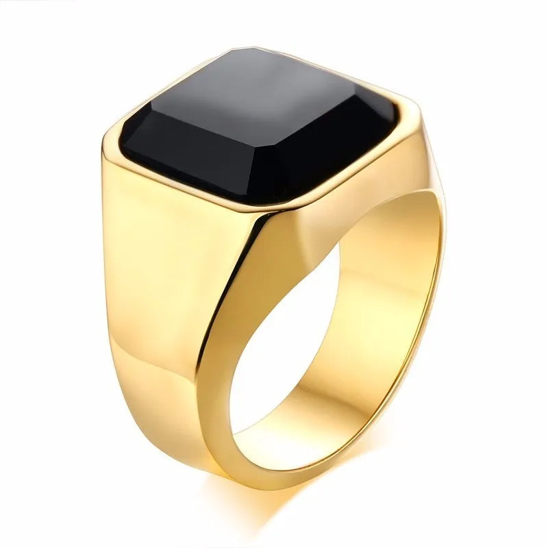 Bague Japonaise Carré noir en Acier