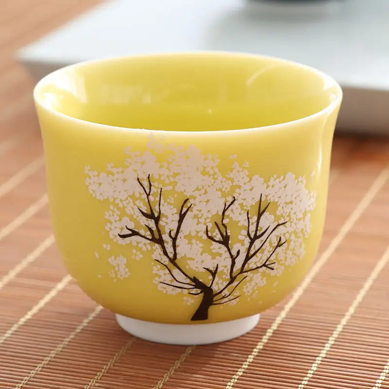 Tasse à thé Sakura jaune