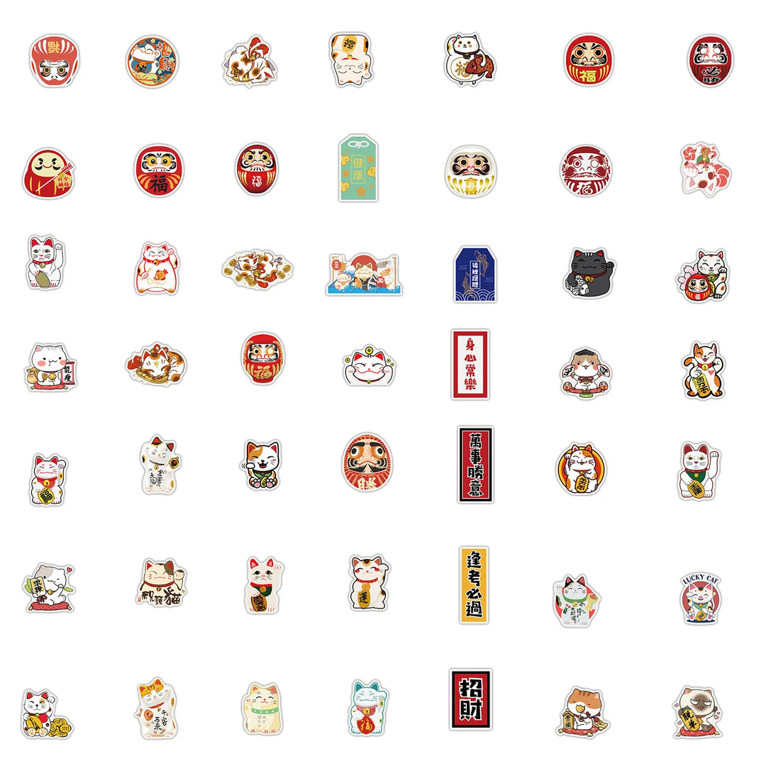 Stickers Chat Porte-Bonheur Japonais