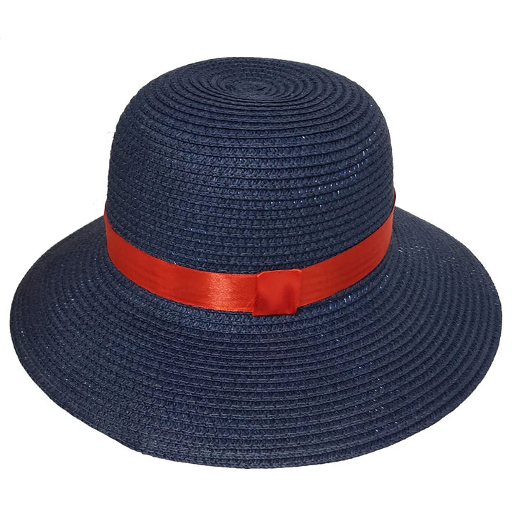 Chapeau de paille japonais traditionnel bleu marine 