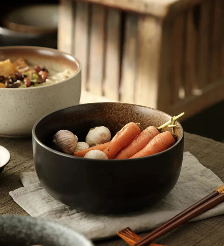 Bol Japonais avec Baguette et Cuillère noir