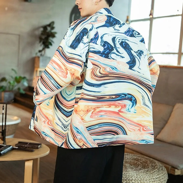 Veste Kimono Homme Multicolore élégant