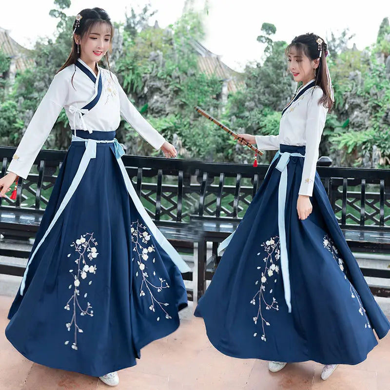 Robe Longue Traditionnelle Japonaise Bleu