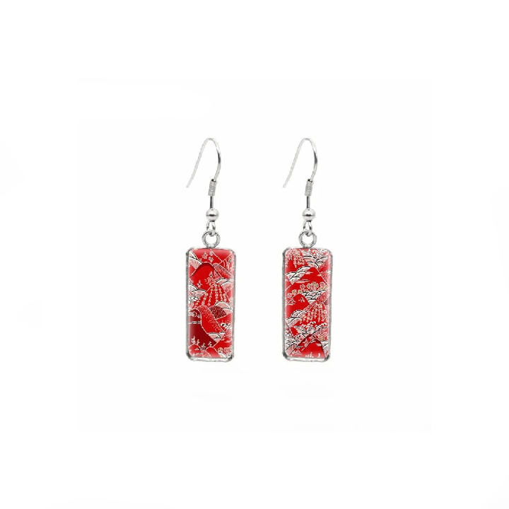 Boucle d'oreille japonaise rouge