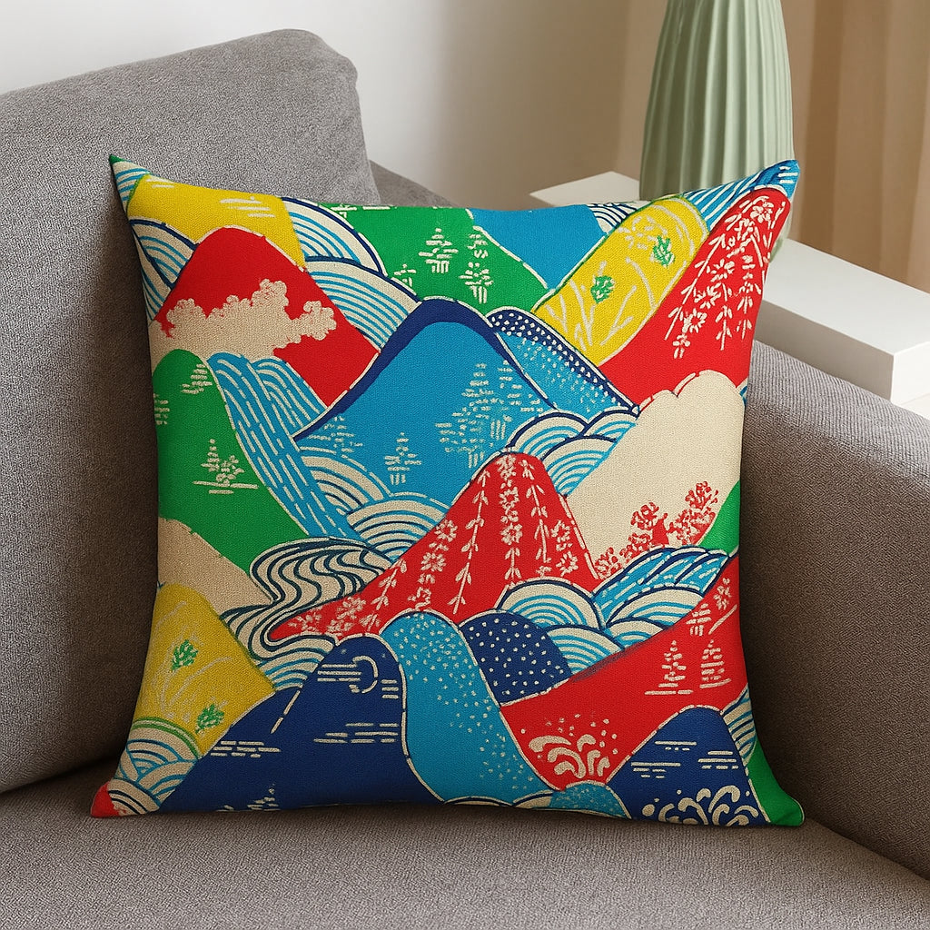 Housse D’Oreiller Japonaise Colorée