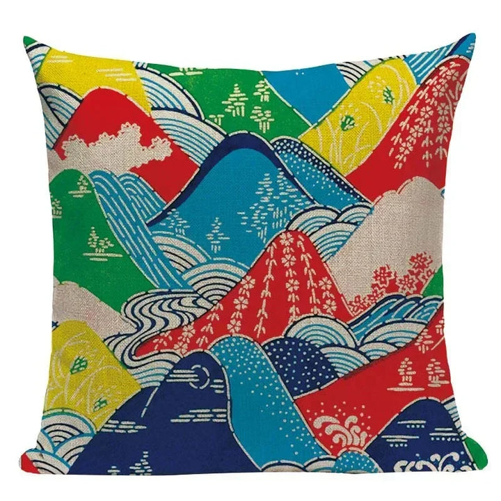 Housse D’Oreiller Japonaise Colorée stylé