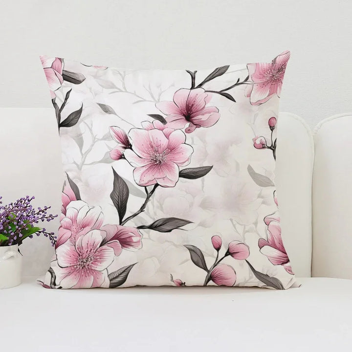 Housse de Coussin Fleurie Rose Chic