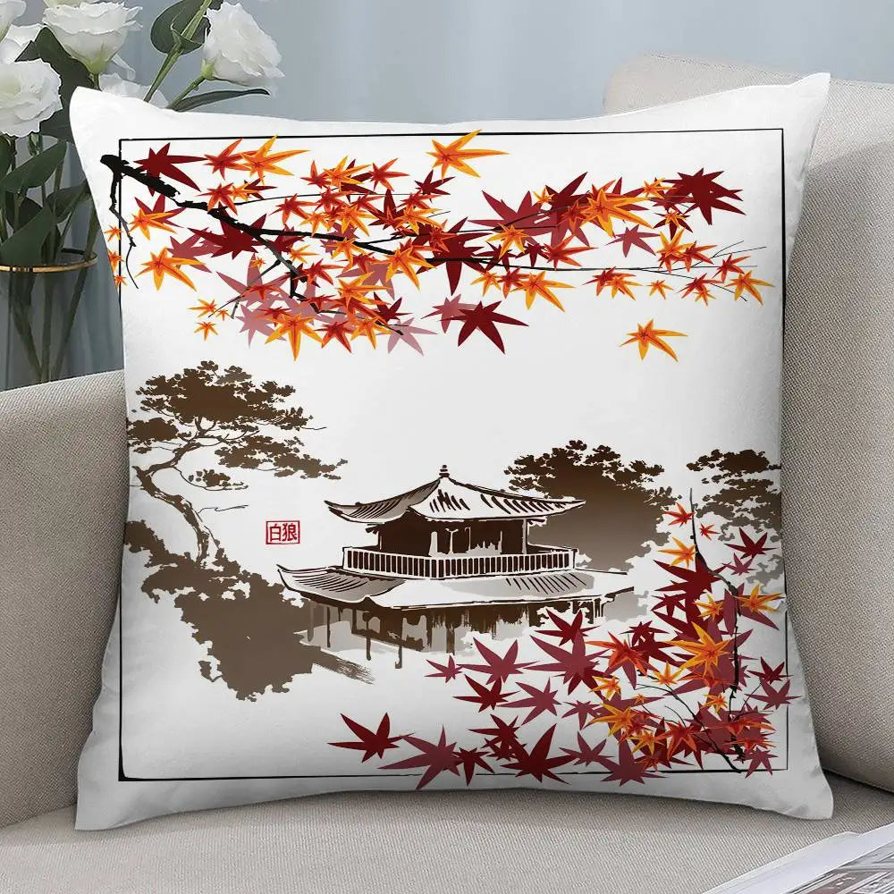 Housse de Coussin Japonaise Imprimée 