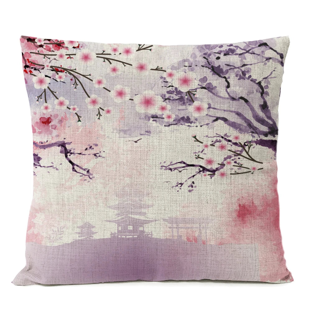 Housse de Coussin Japonaise Temple Design