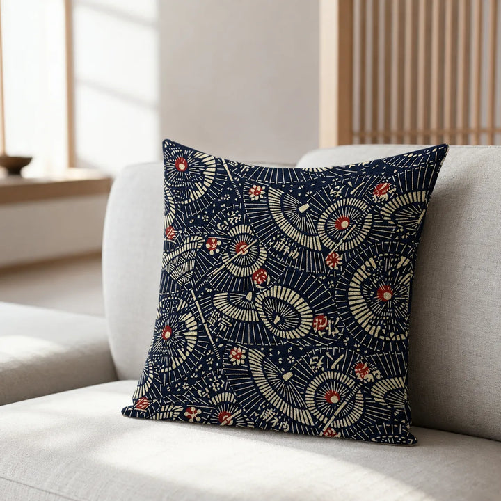 Housse de Coussin Ombrelles Japonaises Design