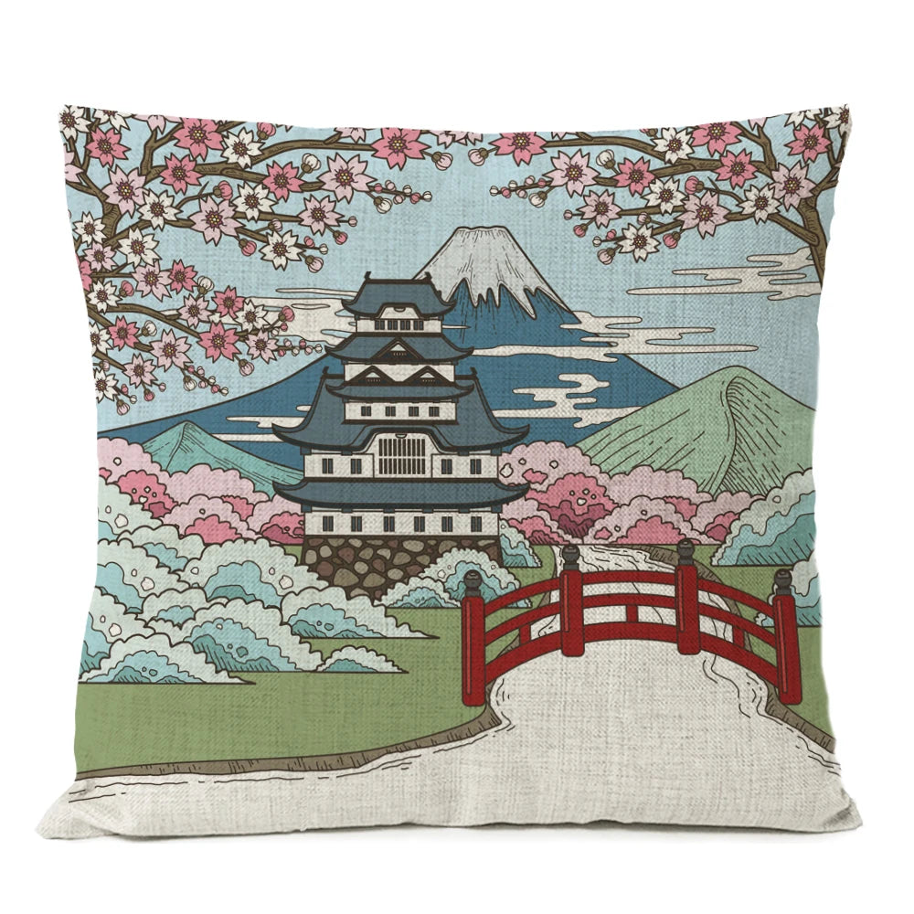 Housse de Coussin Paysage du Japon