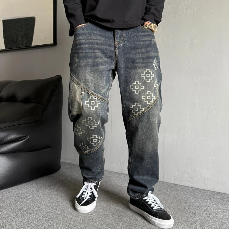 Jean Hip Hop Japonais Patchwork de qualité