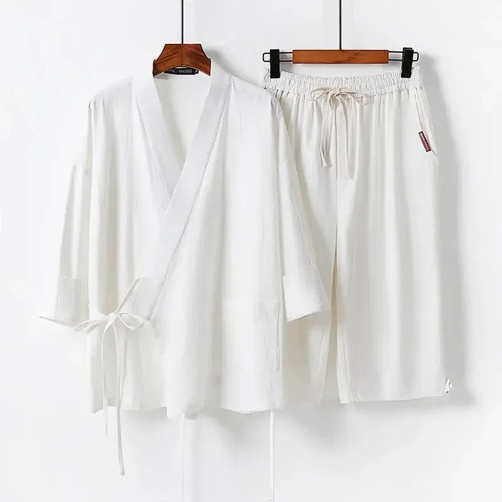 Jinbei Homme Ample et Court Blanc
