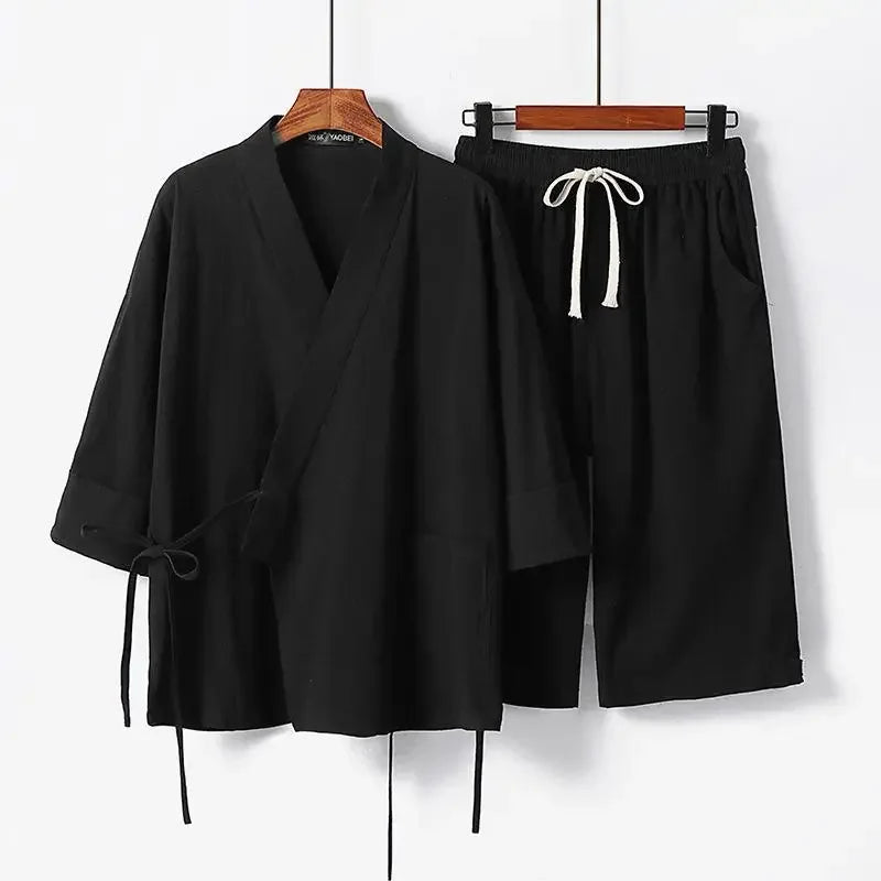 Jinbei Homme Ample et Court Noir