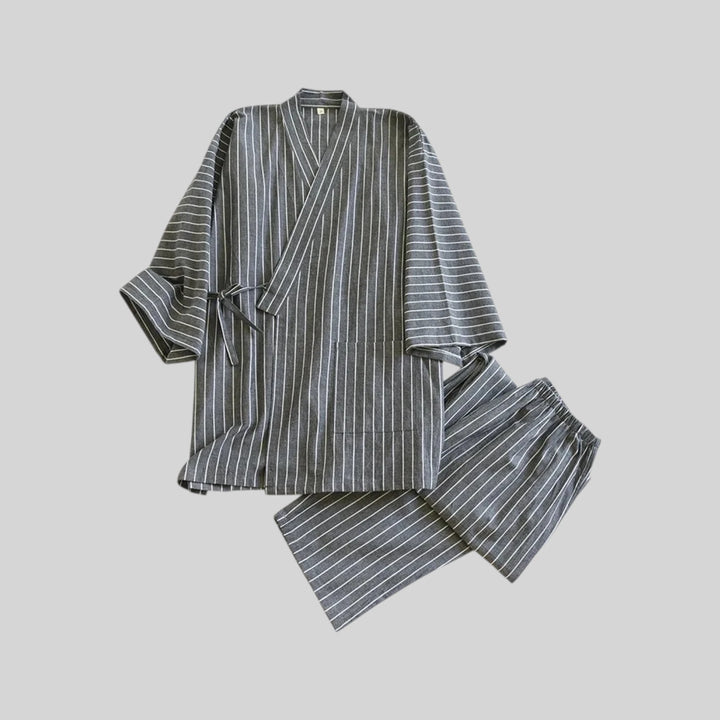 Jinbei Homme Confortable à Rayures