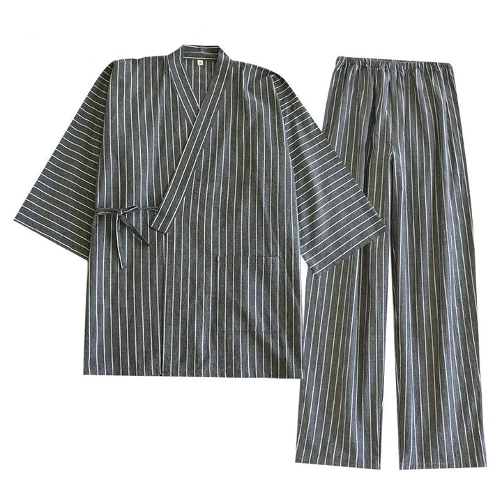 Jinbei Homme Confortable à Rayures stylé