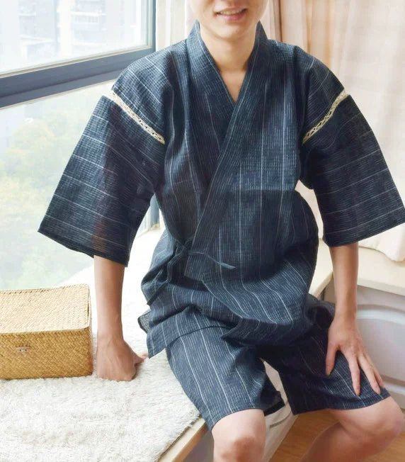 Jinbei Homme Court à Rayures