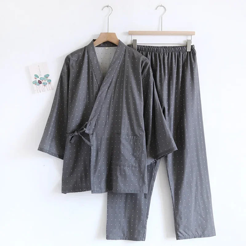 Jinbei Homme Gris à Pois