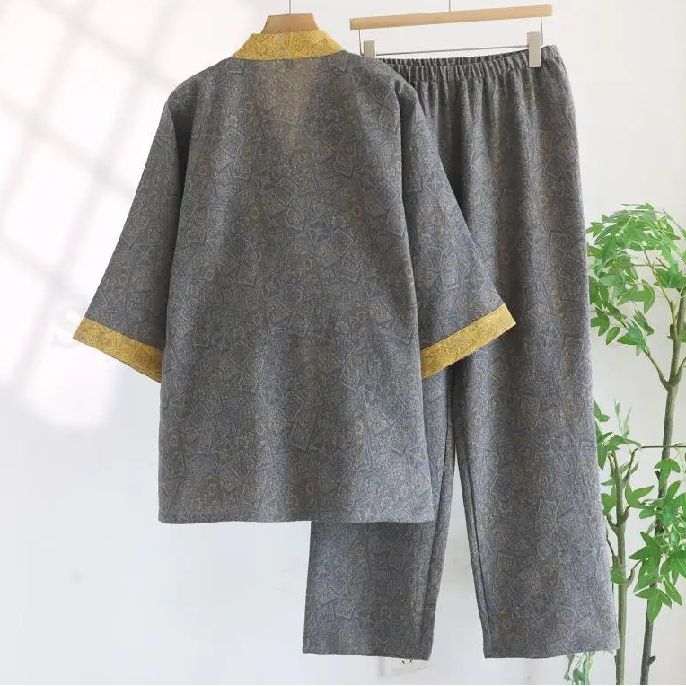 Jinbei Homme Gris et Jaune Dos